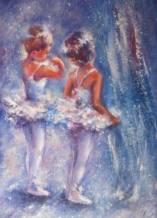 Маленькие балерины картина маслом на холсте1 фото