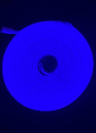 Лента неонова силіконова led neon синій 5m  12v-220v3 фото