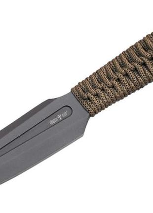 Ніж для метання метал + плетений шнур на рукояті стійкий до подряпин чорне лезо + чохол для тренувань