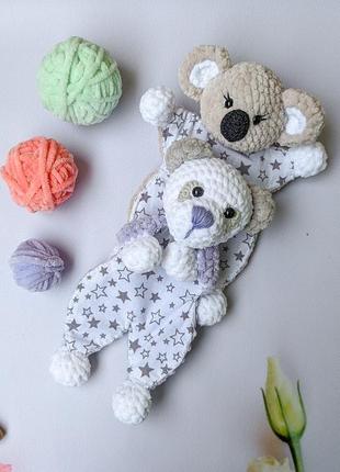 М'яка плюшева іграшка комфортер для новонароджених, плюшева коала, плюшева панда9 фото