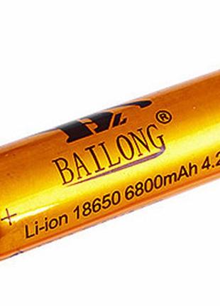 Аккумулятор bailong li-ion 18650 6800mah золотистый