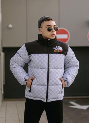 Куртка пухова tnf gucci сіра2 фото