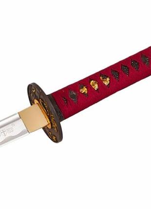 Самурайский меч мэйо, японская катана самурай katana рукоять из дерева со шнуровкой и эко кожей, подставка4 фото