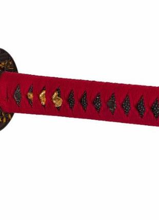 Самурайский меч мэйо, японская катана самурай katana рукоять из дерева со шнуровкой и эко кожей, подставка6 фото