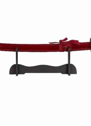 Самурайский меч мэйо, японская катана самурай katana рукоять из дерева со шнуровкой и эко кожей, подставка2 фото