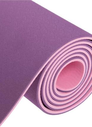 Килимок для йоги та фітнесу power system ps-4060 tpe yoga mat premium purple (183х61х0.6)3 фото