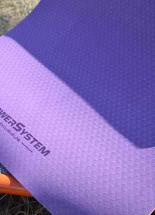 Килимок для йоги та фітнесу power system ps-4060 tpe yoga mat premium purple (183х61х0.6)10 фото