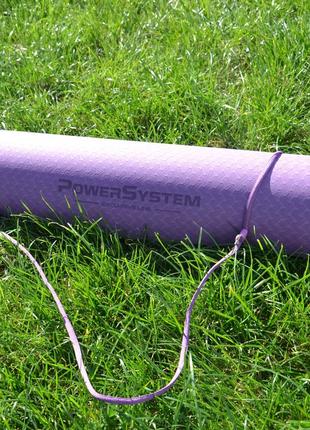 Килимок для йоги та фітнесу power system ps-4060 tpe yoga mat premium purple (183х61х0.6)4 фото