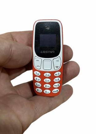 Міні мобільний маленький телефон l8 star bm10 (2sim) жовтогарячий4 фото
