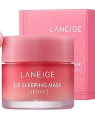 Маска для губ нічна з ароматом ягід laneige lip pink mask eye berry 20g ланейдж