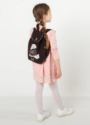 Дитячий рюкзак для дівчинки з вишивкою - маленька леді8 фото