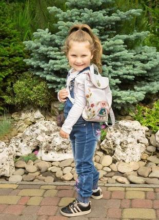 Дитячий рюкзак  з аплікацією - зайчик (колекція 2)6 фото