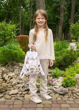 Детский рюкзак с аппликацией - зайчик (коллекция 1)5 фото