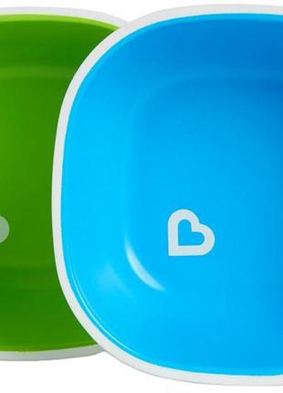 Набор тарелок munchkin splash bowls 2 шт зеленая и голубая
