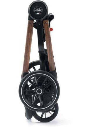 Универсальная коляска 2 в 1 cam techno milano рама под дерево серая с полоской (805t/v96/978/553k)3 фото