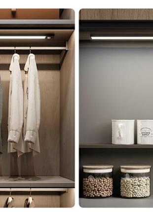 Сенсораная аккумуляторная led лампа (на магнитном/ клеевоевом креплении) aluminium black 30cm (at1824270123)