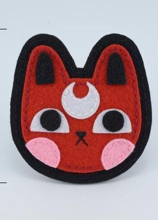 Фетровий брошка кіт, червоний милий кіт, значок кота фетровий, мила тварина, подарунок дівчині6 фото