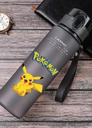 Пляшка для води дитяча 560 мл покемони пікачу m-2, pokemon, grey2 фото