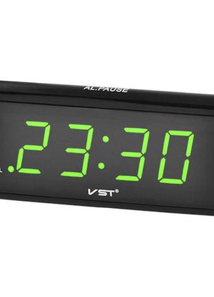 Часы сетевые vst-730-2 зеленые, 220v
