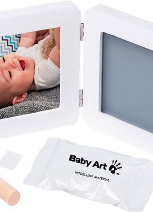 Baby art двойная рамка белая (с многоцветными подложками)5 фото