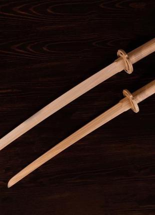 Катана, вакидзаси. японские мечи для детей твердых пород дерева на деревянной подставке. премиальное9 фото