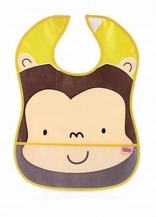 Слюнявчик с карманом, nuby (обезьянка)