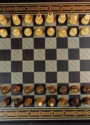Шахи, шашки, нарди бокс темний 3 в 16 фото
