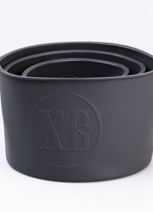 Силіконова форма для випікання паски кругла набір 3 штуки 1.7 - 1.0 - 0.6 літра сірий2 фото