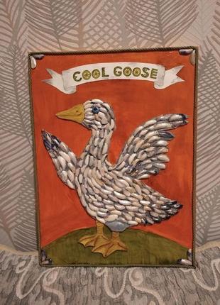 Настенное панно «cool goose» (крутой гусь) в стиле герб1 фото