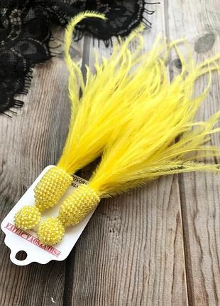 Серьги из перьев страуса 6