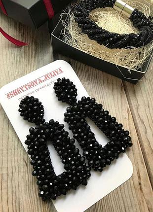 Серьги трапеции из хрусталя 5