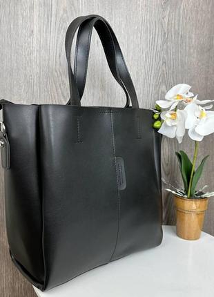 Женская сумка с ручками и с плечевым ремнем, сумочка для девушек классическая большая5 фото