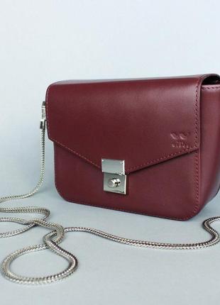 Женская кожаная сумочка yoko бордовая3 фото