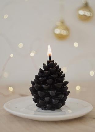 Подарунковий набір варення з соснових шишок зі свічкою з воску та дерев‘яною ложкою2 фото