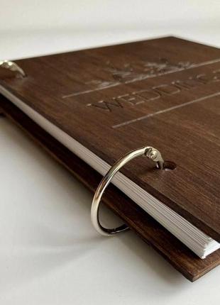 Гостьова книга побажань на весілля | розмір 21х21 см | дерев'яна книга побажань2 фото