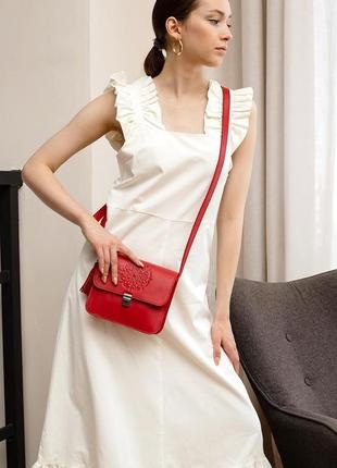 Шкіряна жіноча бохо-сумка лілу червона bn-bag-3-red1 фото