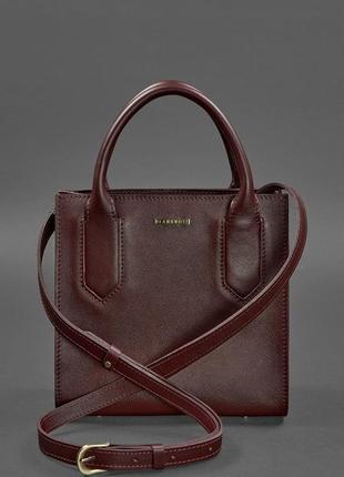 Кожаная женская сумка-кроссбоди бордовая - bn-bag-28-vin6 фото