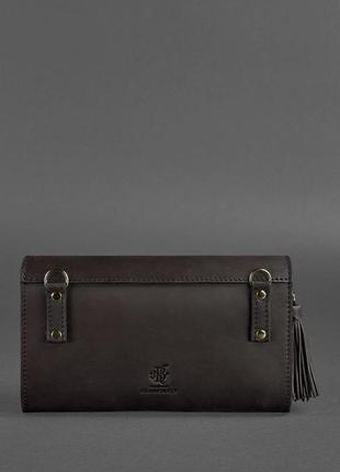 Жіноча шкіряна сумка еліс темно-коричнева краст bn-bag-7-choko6 фото