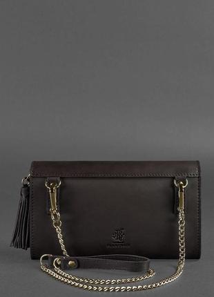 Жіноча шкіряна сумка еліс темно-коричнева краст bn-bag-7-choko4 фото