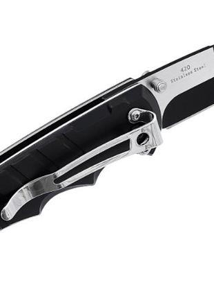 Нож складной с алюминиевыми накладками рукояти, со съёмной стальной клипсой, легкий и компактный