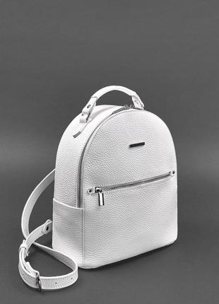 Кожаный женский мини-рюкзак kylie белый флотар  bn-bag-22-white3 фото