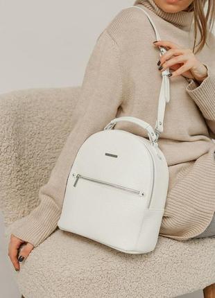 Кожаный женский мини-рюкзак kylie белый флотар  bn-bag-22-white6 фото