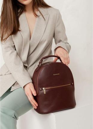 Кожаный женский мини-рюкзак kylie бордовый краст bn-bag-22-vin