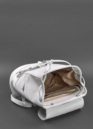 Кожаный женский рюкзак олсен белый	bn-bag-13-white5 фото