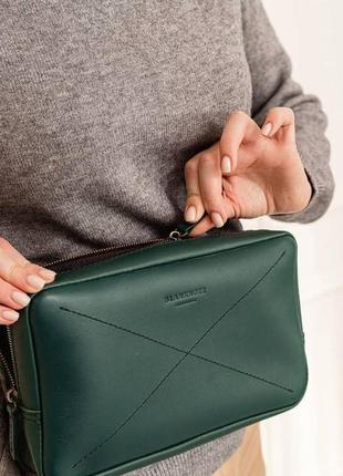 Кожаная поясная сумка dropbag maxi зеленая krast bn-bag-20-malachite3 фото