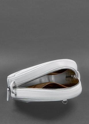Кожаная женская круглая сумка-рюкзак maxi белая	bn-bag-30-light9 фото