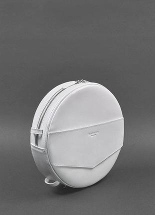 Шкіряна жіноча кругла сумка-рюкзак maxi біла bn-bag-30-light6 фото