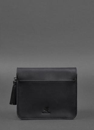 Шкіряна жіноча бохо-сумка лілу чорна crazy horse bn-bag-3-g-man-kr7 фото