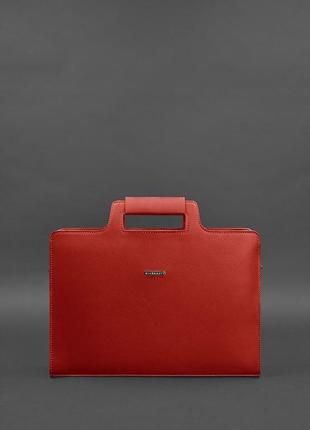 Женская кожаная сумка для ноутбука и документов красная bn-bag-36-red2 фото