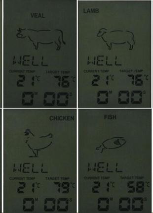Цифровий термометр з нержавіючої сталі для м'яса, рідин, сипучих та ін. 8 режимів3 фото